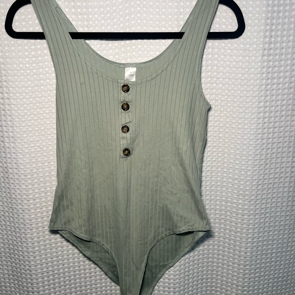 Green Ribbed Women’s One Piece